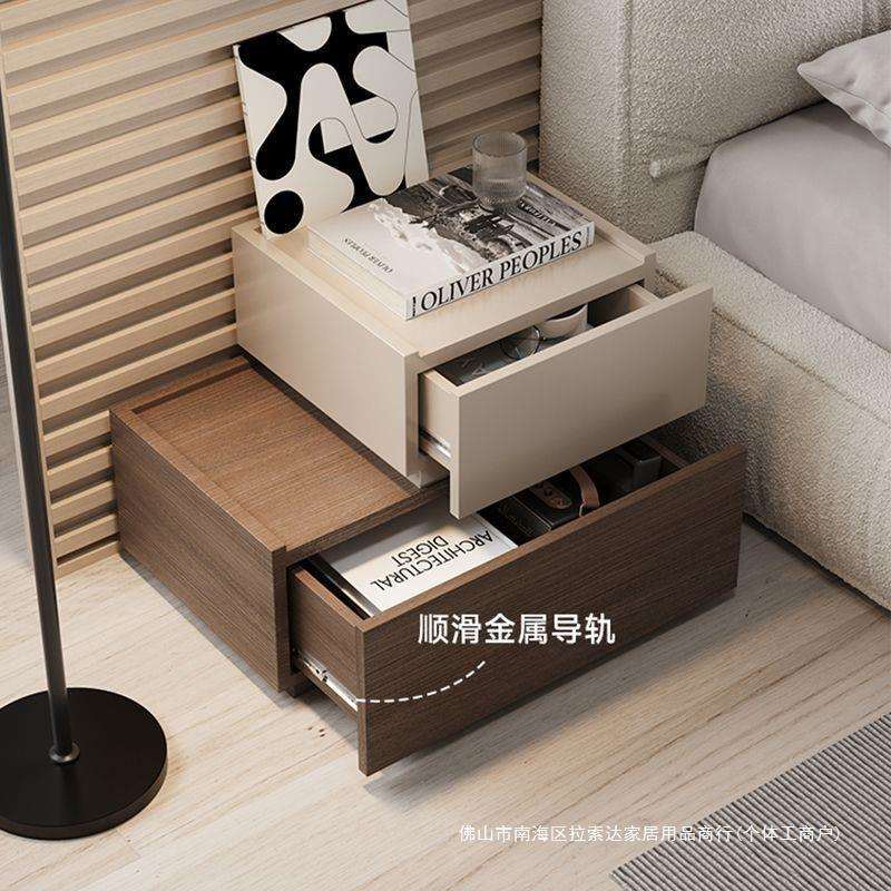 床边柜意式简约床头收纳柜家用卧室小型储物边柜创意小床头柜极简