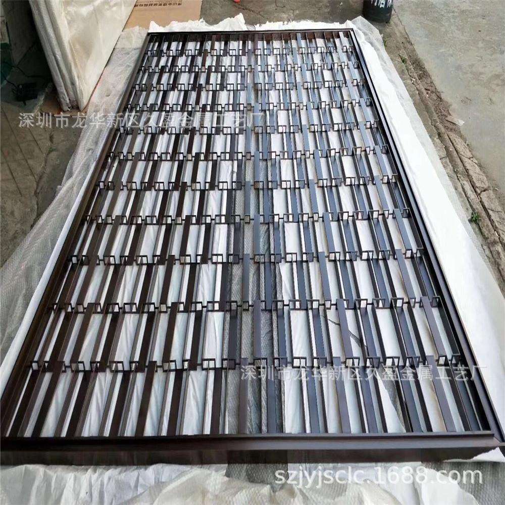 201满焊不锈钢 拉丝玫瑰金屏风 中式花格 仿古铜屏风 入户玄关