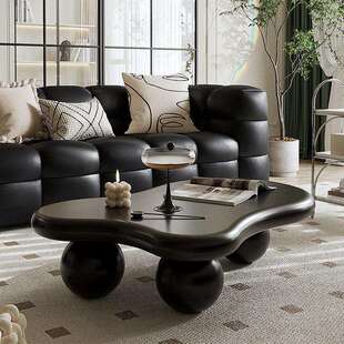 圆墩墩黑色云朵茶几小户型法式轻奢边几现代轻奢简约网红异性桌子