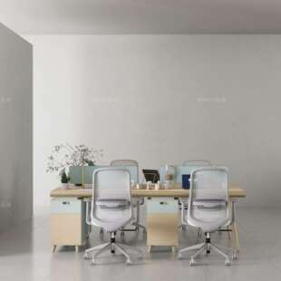 现代四人位办公桌椅组合职员时尚办公卡座两人办公桌