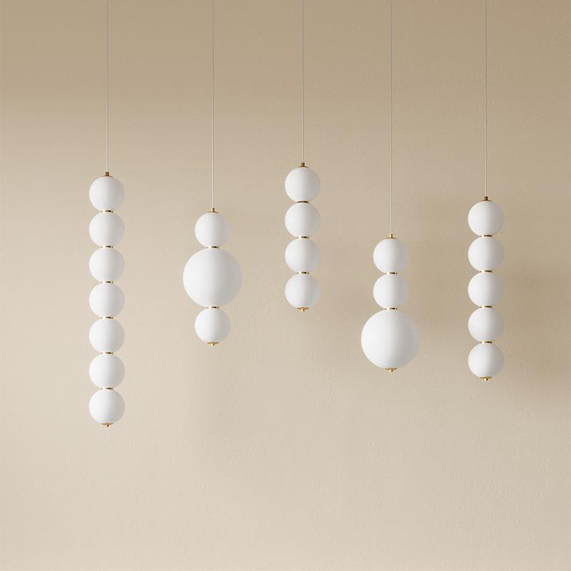 北欧奶油风现代简约葫芦灯具设计师款玻璃餐厅客厅卧室床头吊灯