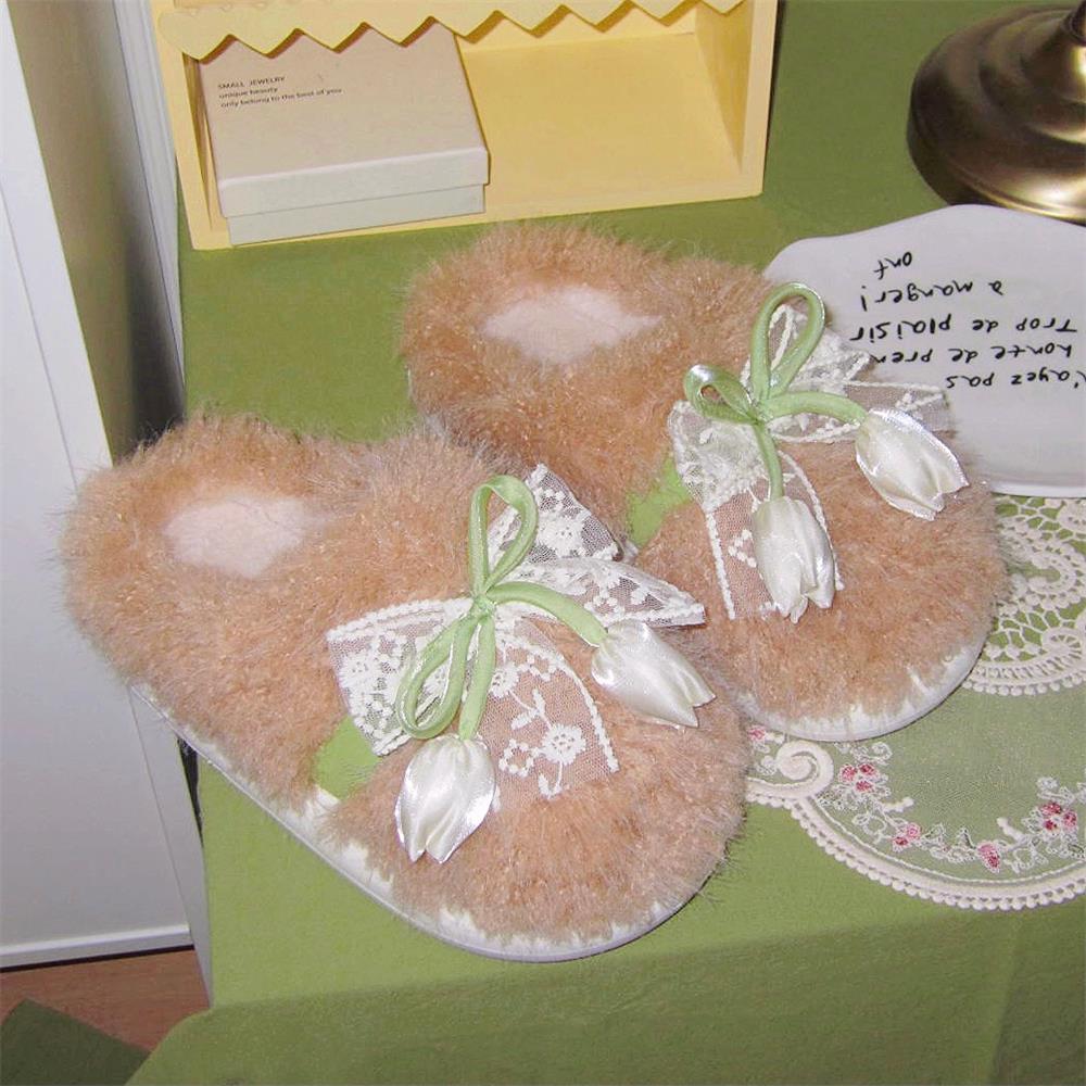 舒适网红少女心毛毛鞋甜