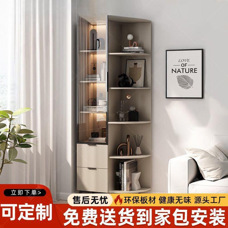角柜收纳柜墙角柜飘窗柜客厅多层展示置物架拐角卧室床头柜多功能