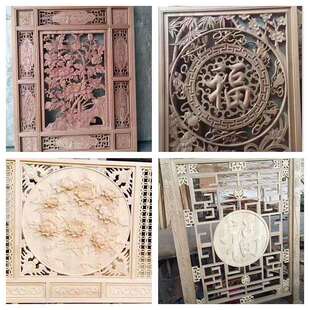 实木花格新中式屏风 雕花镂空仿古隔断园林古建门窗厂家承接工程