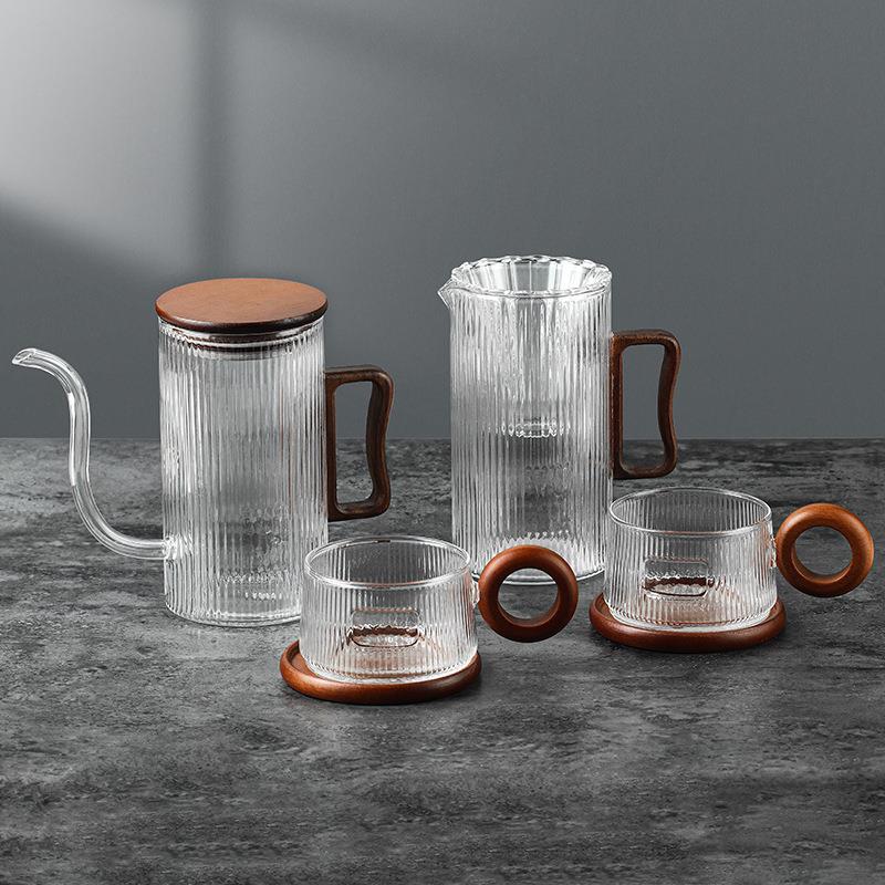 高硼硅玻璃手冲咖啡壶套装咖啡过滤杯分享壶冲泡壶咖啡器具