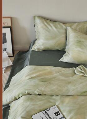 渐变风轻奢LF兰精60S兰精天丝小资风四件套小众夏季裸睡冰丝被套