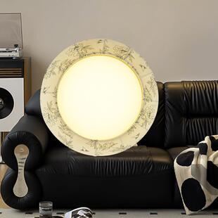 餐厅灯吊灯中古风艺术创意花纹布艺卧室灯法式温馨浪漫餐桌吧台灯