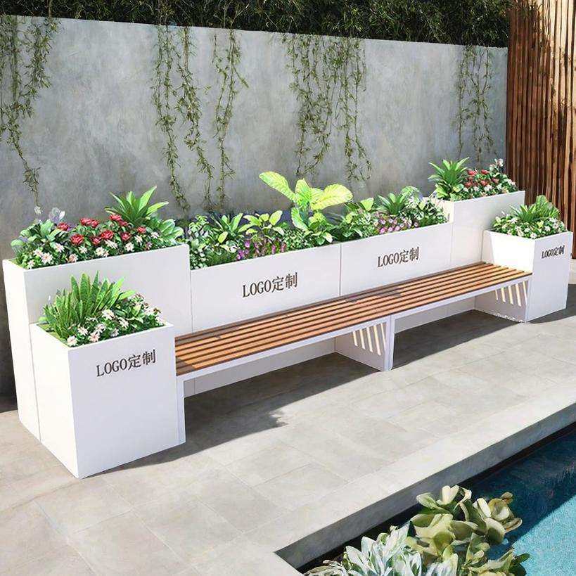 户外坐凳花箱组合商业街铁艺花箱奶茶店售楼部不锈钢坐凳卡座花槽,3C数码配件,USB灯,淘宝优惠券,粉丝福利购,淘宝优惠卷