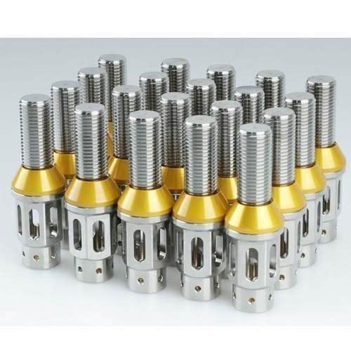 含税厂家直发毂螺母 汽车改装钛合金缕空款锥口防盗德系螺栓28mm