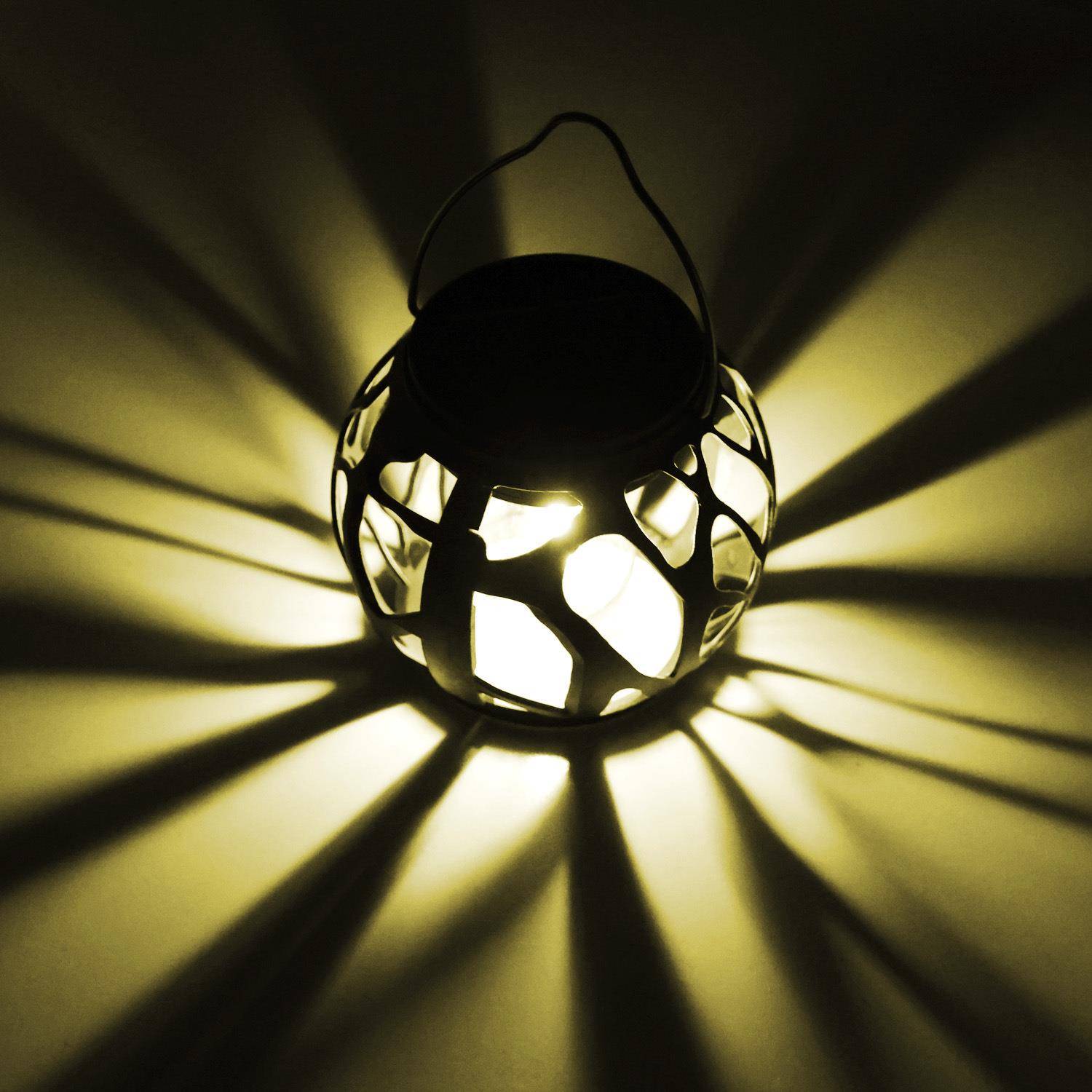 太阳能吊灯阳台露台布置仿真火焰挂灯户外花园庭院景观装饰灯