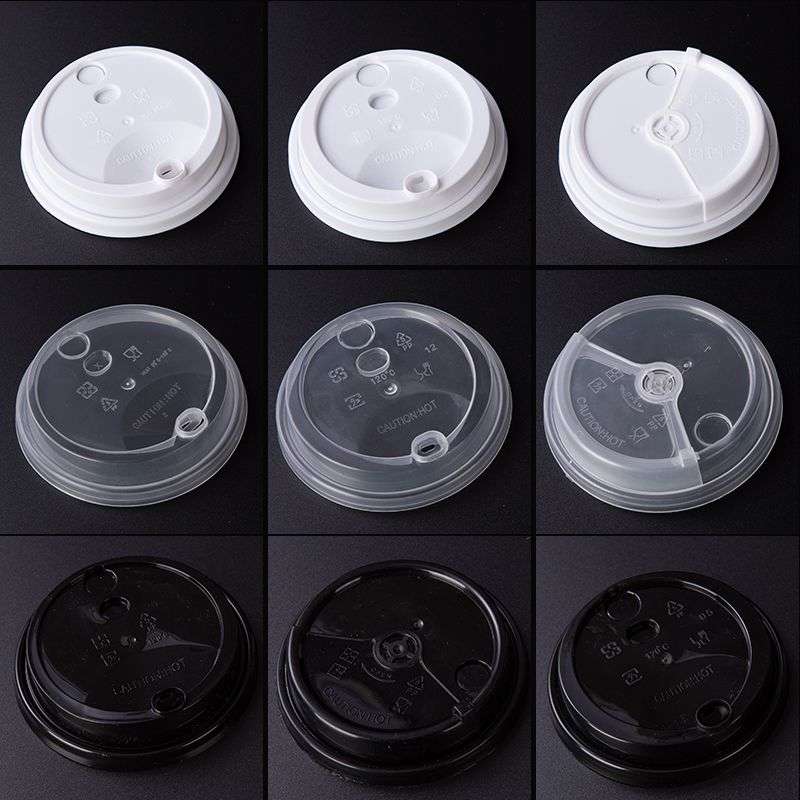 加厚9095口径连体盖注塑杯盖加厚旋转盖防漏盖贡茶通用奶茶盖