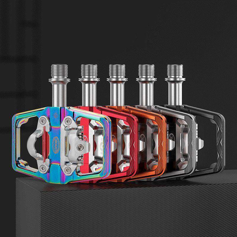 CXWXC自行车脚蹬三培林脚踏山地车锁踏转平踏铝合金踏板骑行配件