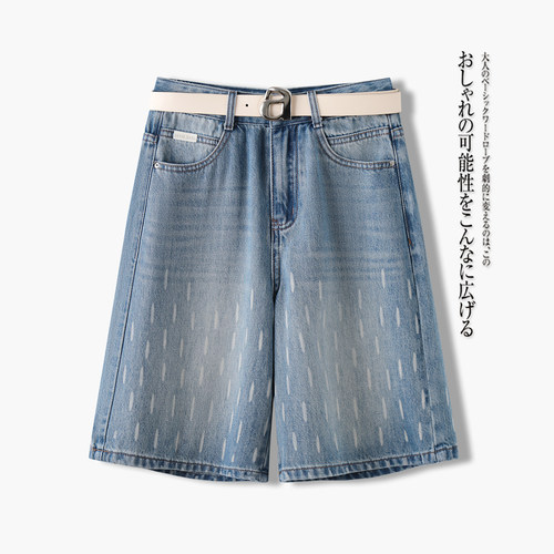 时尚高腰宽松牛仔短裤女夏季新款休闲松弛感显瘦百搭五分裤潮