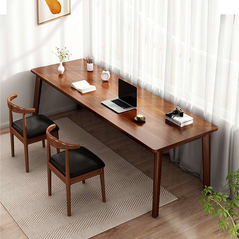 长条桌子客厅大长书桌实木腿电脑桌学习工作台双人家用成人书法桌