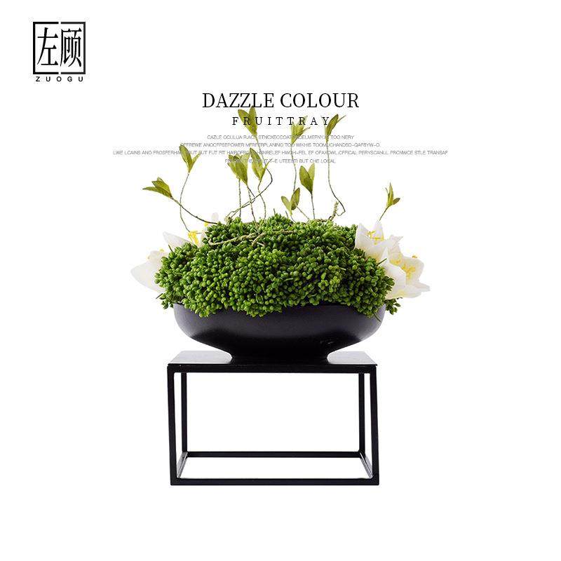 新中式仿真盆景绿植餐桌客厅茶几酒店家居玄关软装饰品样板间摆件