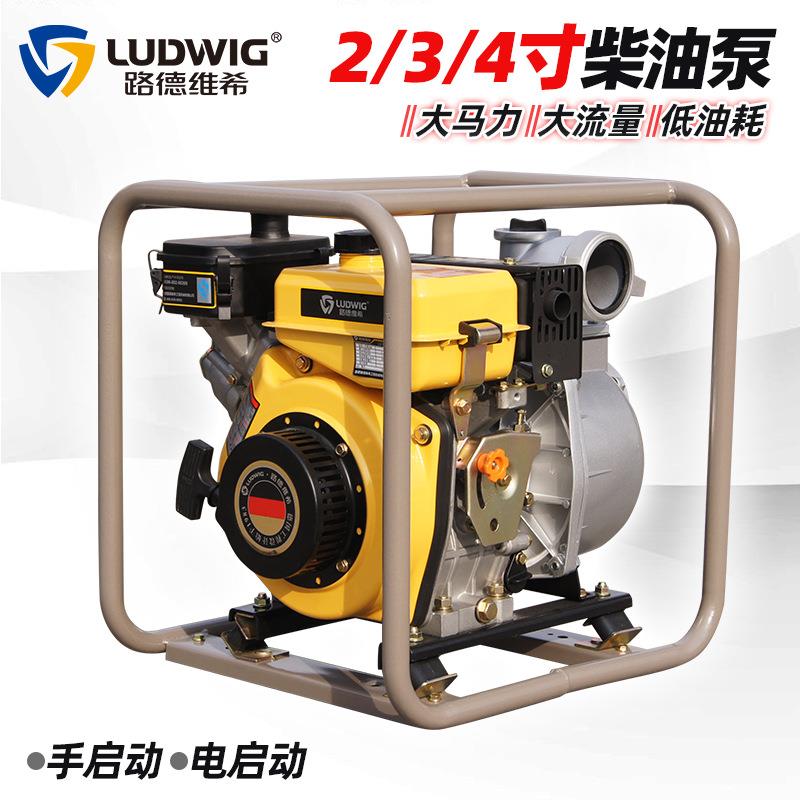 路德维希2寸手启动柴油水泵卧式风冷单缸非汽改抽水机农田灌溉170
