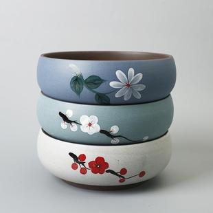 陶瓷杯洗具梅花菊花水培盆消毒茶具大碗盆茶道配件陶瓷缸茶洗