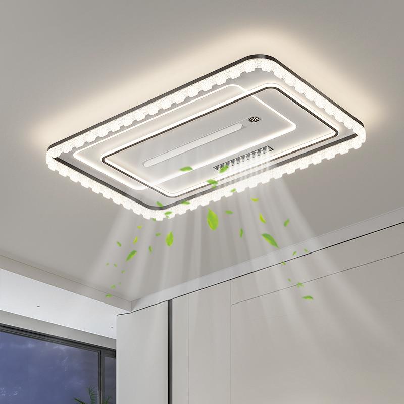 新款风扇灯长方形客厅灯吸顶灯现代简约大气无叶风扇灯中山灯具