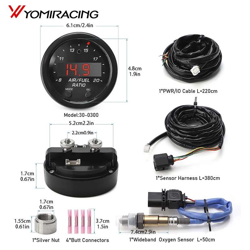 汽车O2空气燃油比仪表套件EM 30-0300X系列宽频LSU4.90258017025