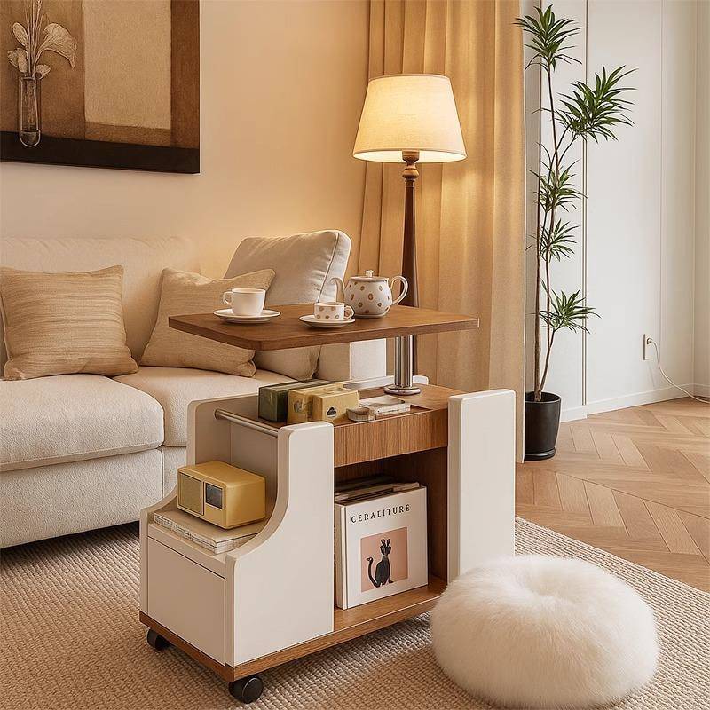 沙发边柜侧边几客厅2025新款可移动旋转茶水柜家用多功能置物柜子