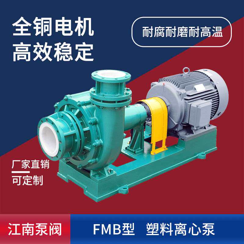 江南 塑料抽液泵 防爆化工泵FMB50-32-125耐磨机封耐酸砂浆泵