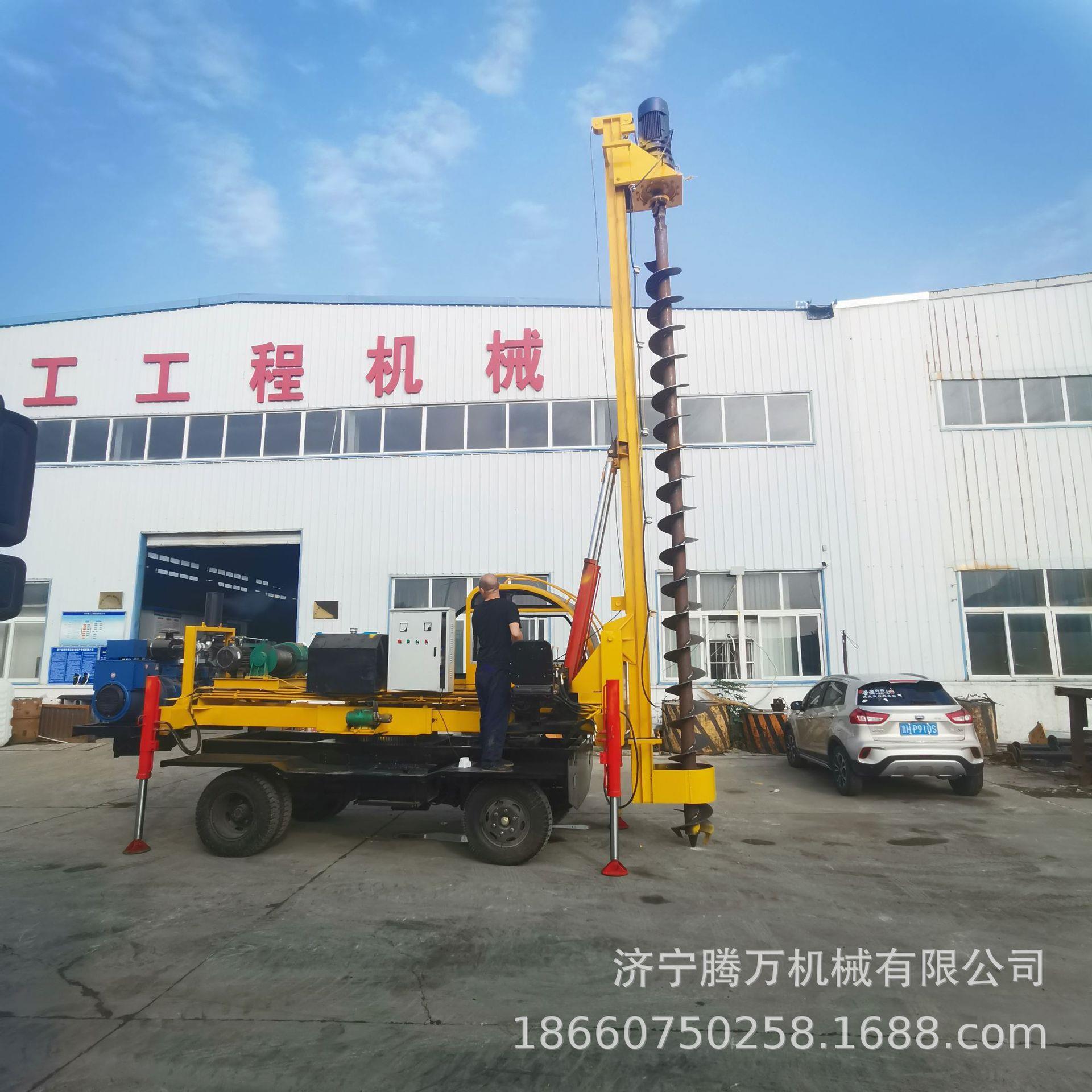 TW-60轮式长螺旋打桩机农村盖房打基础1杆引孔6米深电行走