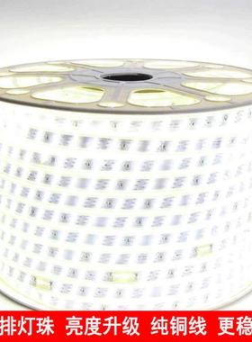 220VLED灯带三排高亮三色变光七彩家用室内客厅吊顶户外防水灯带