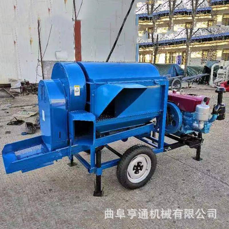 农用燕麦脱粒机柴油可移动式藜麦脱粒机农场黄豆脱粒机