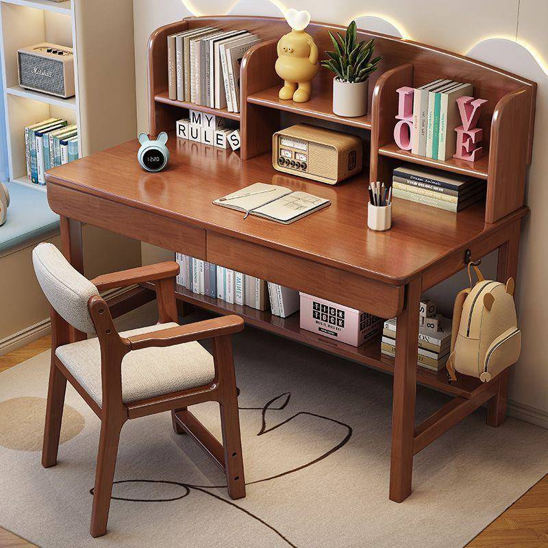 实木儿童写字桌简约家用电脑书桌小初中生学习桌卧室学生专用书桌