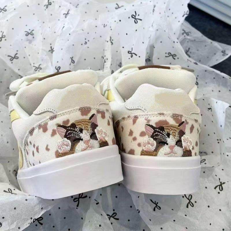 小众印花奶茶色多巴胺面包鞋女ins潮流运动休闲鞋百搭复古板鞋,女鞋,休闲板鞋,淘宝优惠券,粉丝福利购,淘宝优惠卷