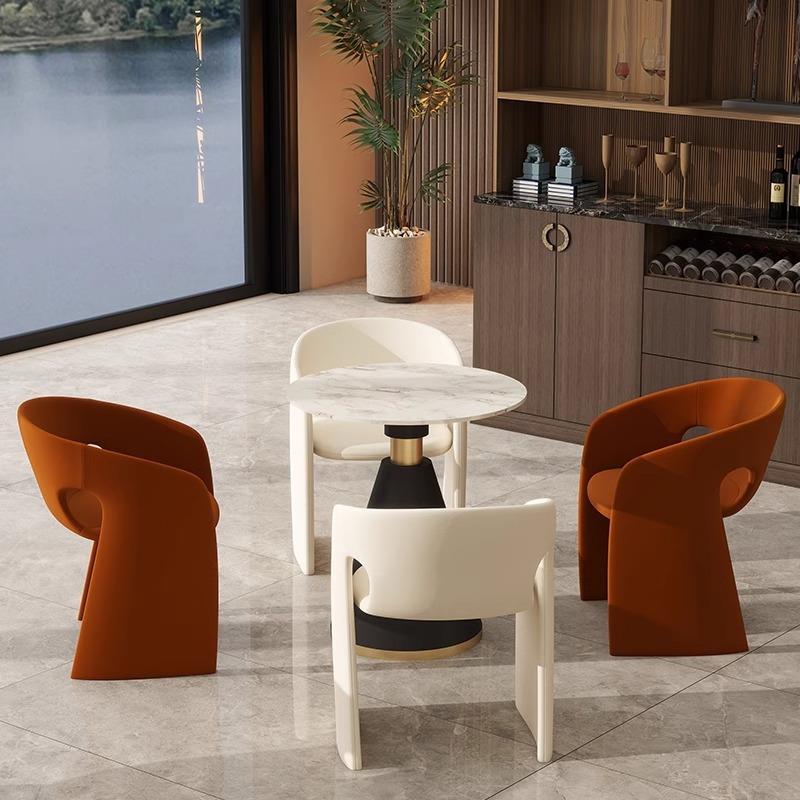 米洛洽谈桌椅组合售楼部接待会客休闲桌椅商场咖啡厅酒店岩板茶几