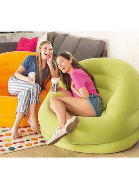 INTEX68577绿色桔色休闲沙发充气沙发 室内靠背充气沙发