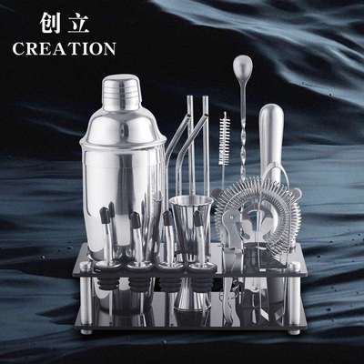 奶茶店工具手摇雪克杯不锈钢调酒器手打柠檬茶工具套装亚克力架子
