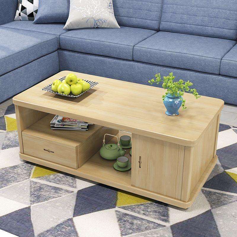 家用抽屉茶几简约时尚小户型储物创意组合客厅长方形茶几桌中式