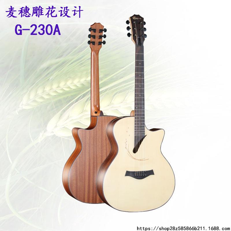 工厂40寸纯手工琴英格曼云杉沙比利民谣吉他guitar可来样制作