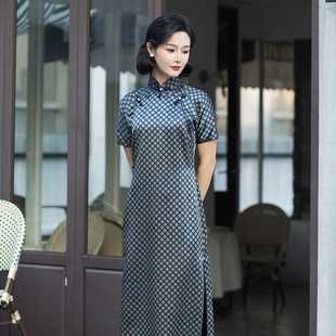 清风明月三重门古法香云纱双襟旗袍·35姆米就东方奢雅华章高端女