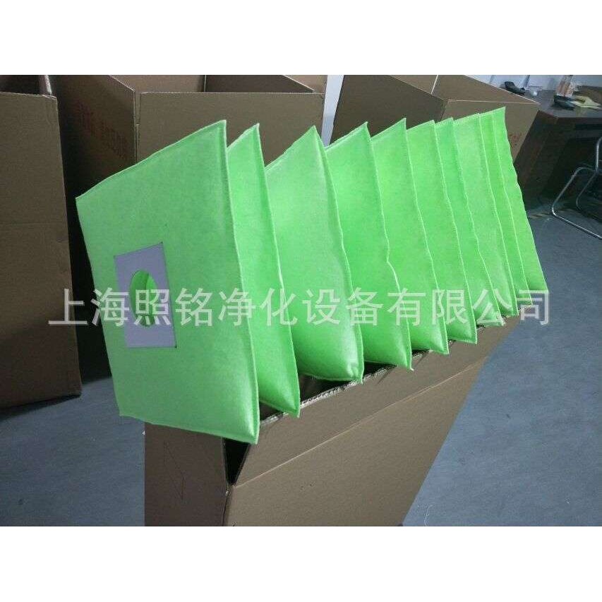 厂家直供中效风琴过滤袋 中效连体过滤袋 中效绿白棉空气过滤袋