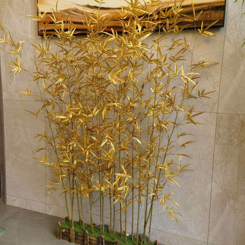 金色竹子金色真竹子金色假竹子金竹子金色装饰竹子金色婚庆用品