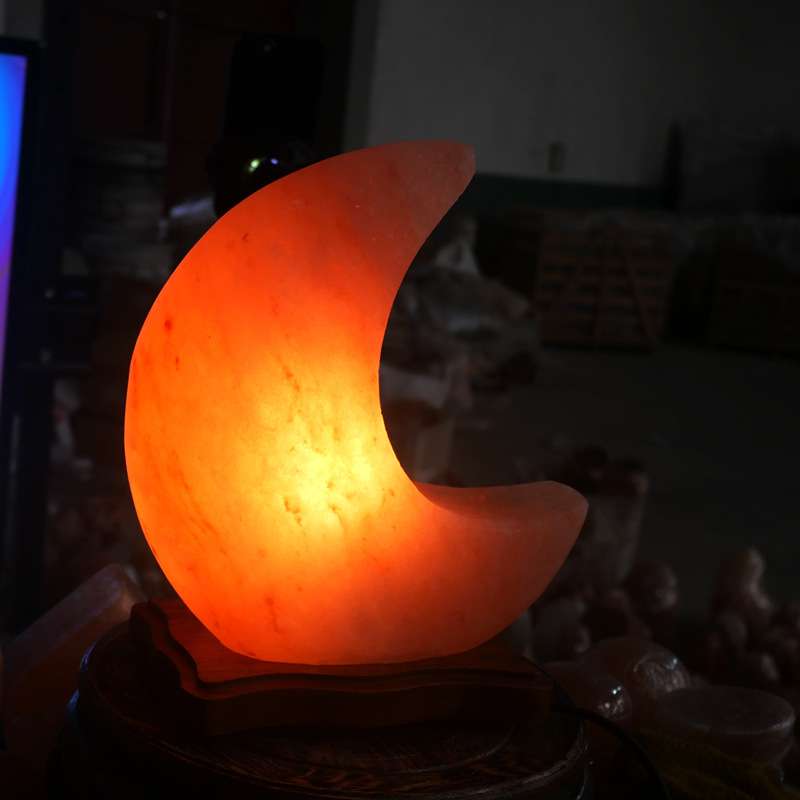 月亮盐灯喜马拉雅盐灯水晶矿石摆件巴基斯坦创意床头小夜