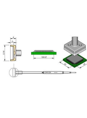 西班牙 JBC C245224 QFP拆焊烙铁头12,0 X 12,0 C245-224