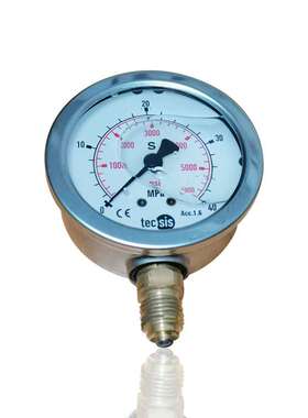 德国泰科斯压力表tecsis不锈钢压力表耐震充油YN63 40MPA 5800PSI