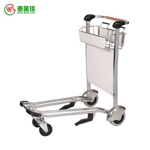 MJ-AAT05 供应不锈钢手推车 四轮不锈钢行李车机场四轮行李手推车