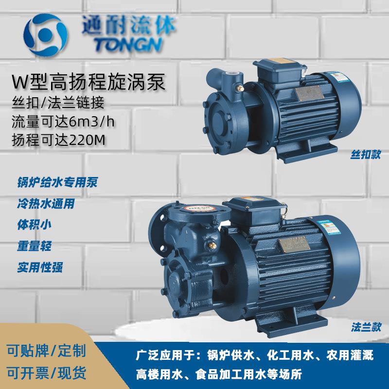 通耐 高扬程W旋涡高压泵 卧式单级380V锅炉给水泵耐高温暖气加压