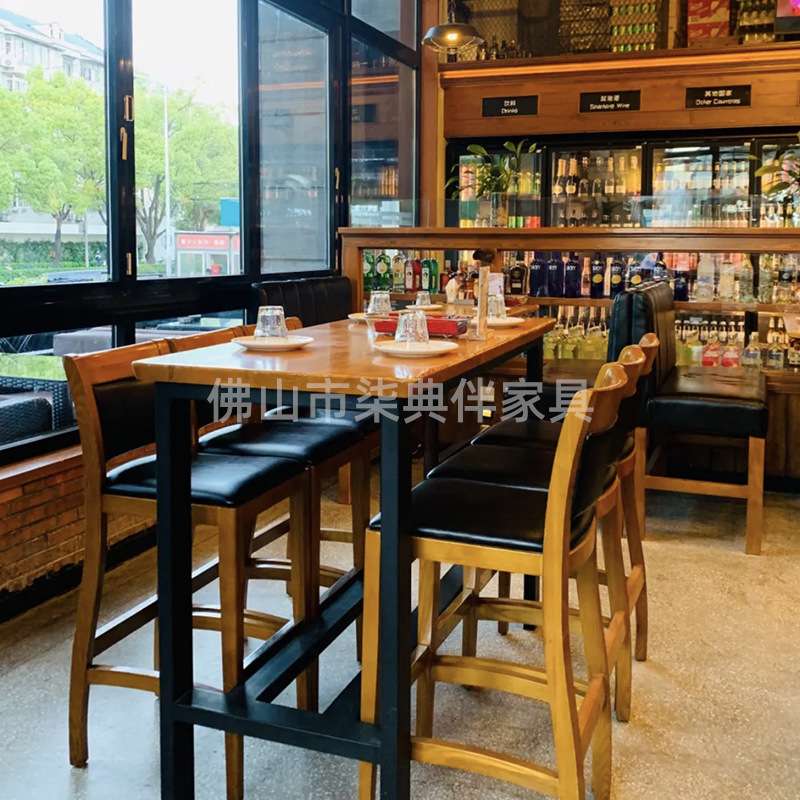 整店工程家具公社餐吧美式工业风酒吧清吧配套桌椅组合厂家直供销