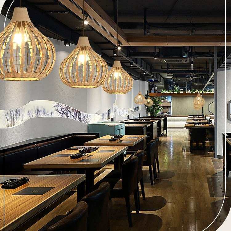 跨境东南亚藤编吊灯日式田园卧室客厅餐厅酒吧手工编织藤艺吊灯