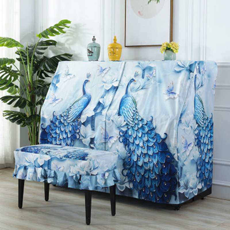 一件代发现代简约田园欧式布艺防尘家用盖巾电钢琴全罩通用钢琴巾