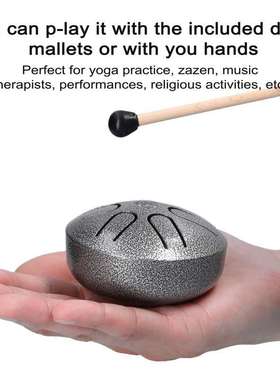 3 inch 6-Tone Steel Tongue Drum mini Hand Pan Drums with跨境