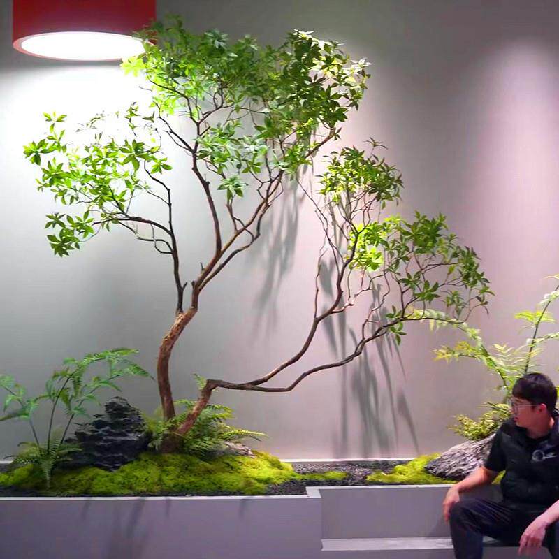树桩商店榕树橱窗过道舞台造景仿生假树简约景观国庆节