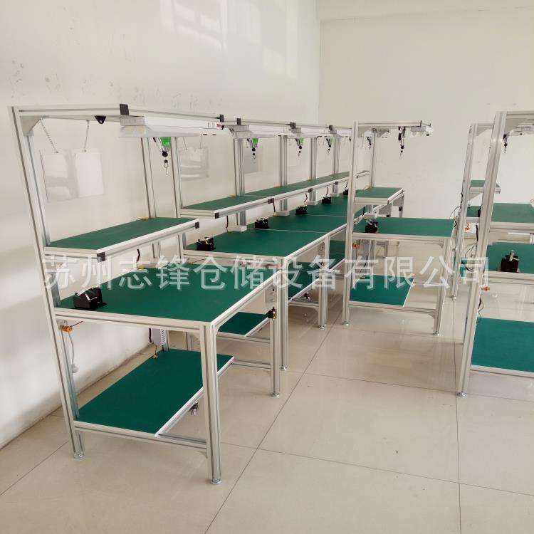 铝型材 防静电工作台带灯架重型工作台装配流水线线棒工作台 厂家