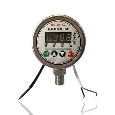 不锈钢数显真空表全钢数字显示负压表BD-801KZ -100~0KPA M20*1.5